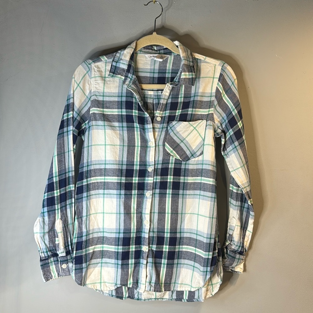 Plaid long sleeve flannel-old navy- juniors